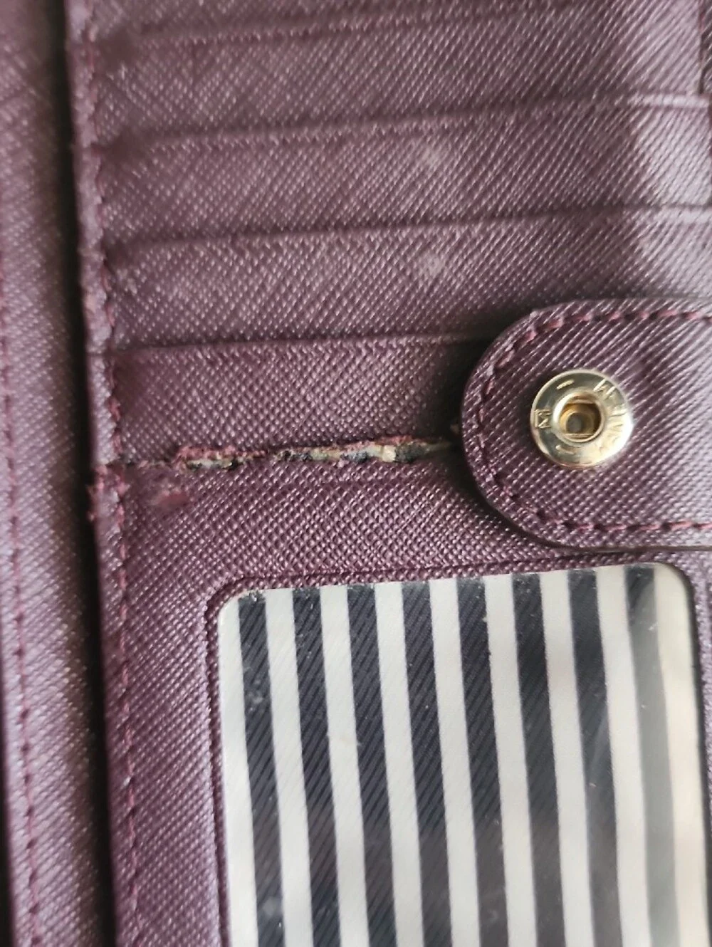 kate spade Plum Textured Saffiano Continental Wallet with Gold Logo